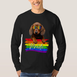 Camiseta Mulheres Orgulham Cão Dachshund Lgbt Gay Les Suppo