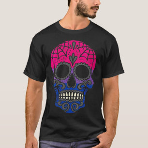 Camiseta Mulheres Orgulho Bissexual - Crânio de Açúcar - Bi