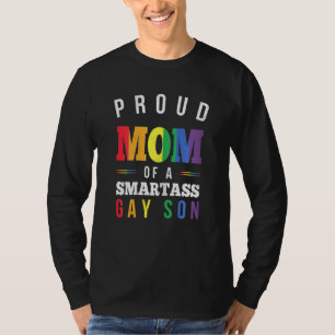 Camiseta Mulheres Orgulhosas Mãe De Um Gay Smartass Son Lgb