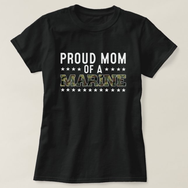 Camiseta Mulheres Orgulhosas Mãe de um Marinho  (Frente do Design)