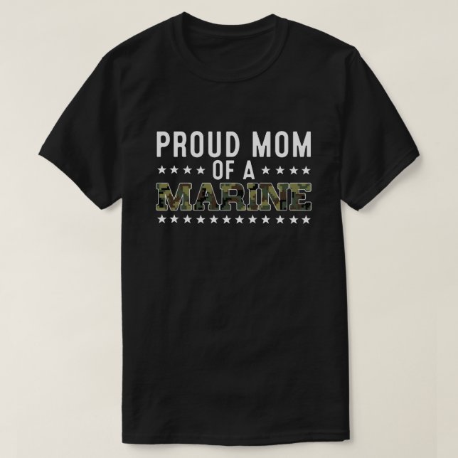 Camiseta Mulheres Orgulhosas Mãe de um Marinho  (Frente do Design)