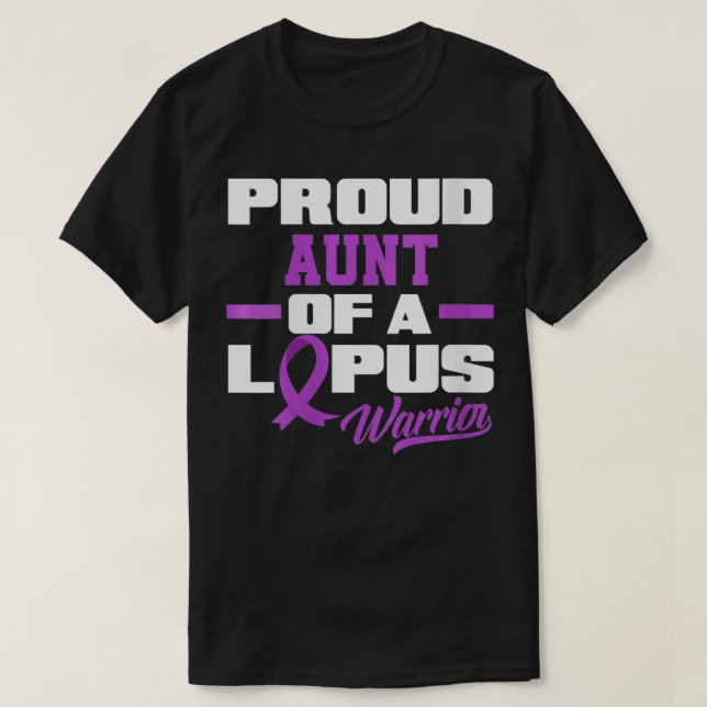 Camiseta Mulheres Orgulhosas Tia De Um Guerreiro Lupus No S (Frente do Design)
