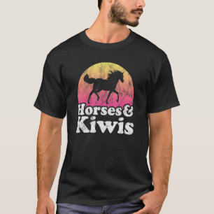 Camiseta Mulheres Ou Meninas De Cavalo E Pássaro Kiwi Caval