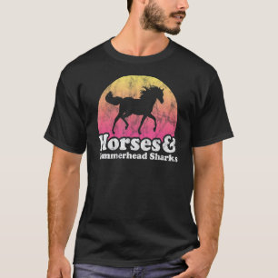 Camiseta Mulheres Ou Meninas De Cavalo E Tubarão-Martelo Ca