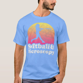 Camiseta Mulheres ou Meninas de Softball e Microscopia