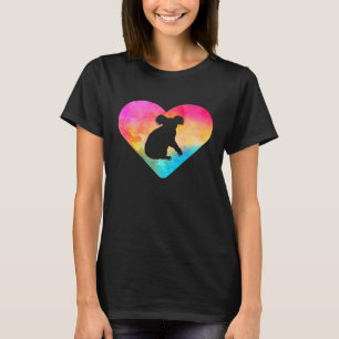 Camiseta Mulheres Ou Meninas Ursinho Koala Tie Dye Aquarela