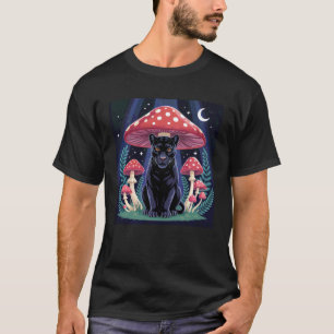 Camiseta Mulheres Pantera Preta Cottagcore Chapéu de Cogume