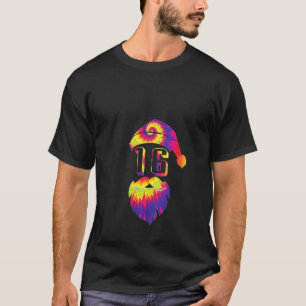 Camiseta Mulheres Papais noeis Coloridos Tie-Dye 16 Anos 16