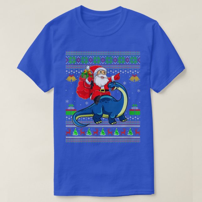 Camiseta Mulheres Papais noeis De Xmas Feias Andando Bronto (Frente do Design)