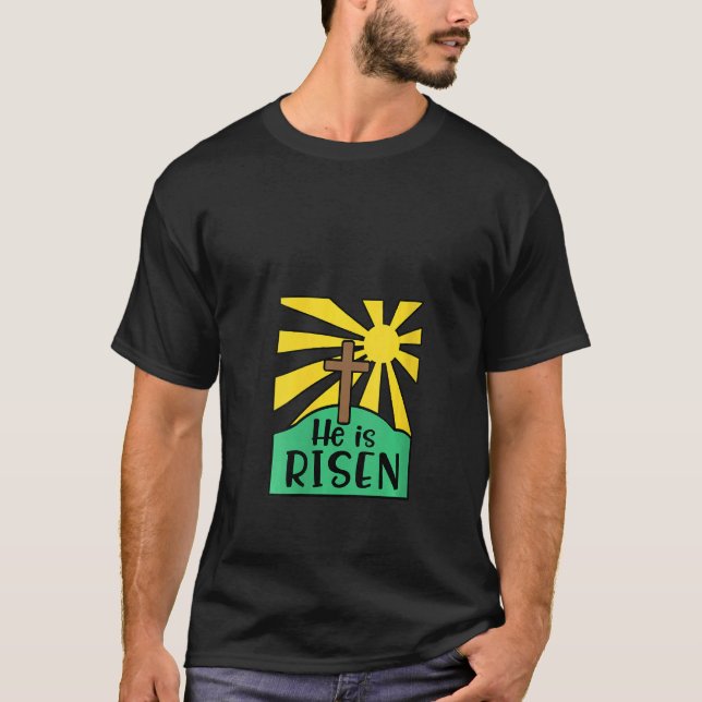 Camiseta Mulheres Páscoas Cruzando Páscoas Religiosas Ele E (Frente)
