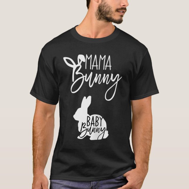 Camiseta Mulheres Páscoas Gravidez Mamãe Bunny Ba (Frente)