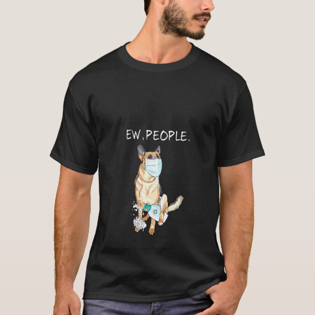 Camiseta Mulheres Pastor Alemão Ew Pessoas Cachorro (Frente)