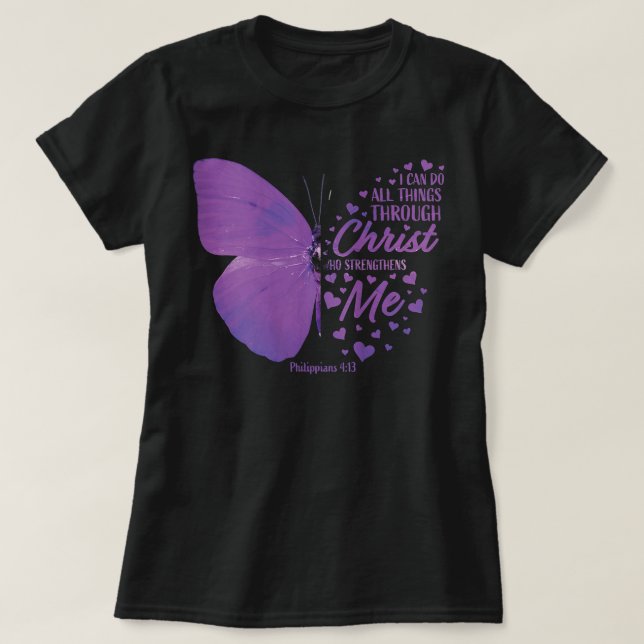 Camiseta Mulheres Philippians 413 Bíblias Cristãs Verse Gif (Frente do Design)