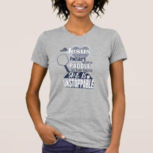 Camiseta Mulheres Pickleball Paddle e Jesus dizendo