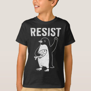 Camiseta Mulheres Pinguins Contra Tarifas Resistem Lei Peng