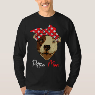 Camiseta Mulheres Pittie Mãe Cachorro Pitbull Amam Família 
