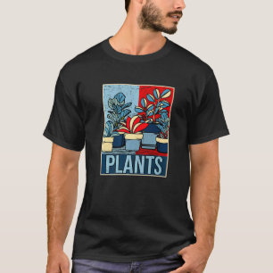 Camiseta Mulheres Plantas Florista Jardim Mãe Retro Plantas
