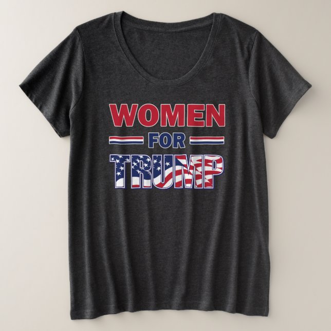 Camiseta Mulheres por Trump (Frente do Design)