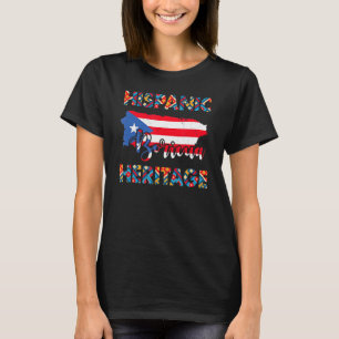 Camiseta Mulheres porto-riquenhas Bandeira Herança Hispânic