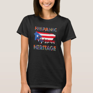 Camiseta Mulheres porto-riquenhas Bandeira Herança Hispânic