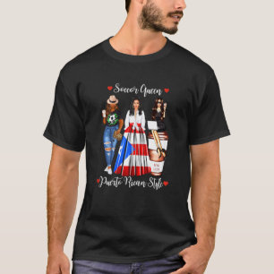Camiseta Mulheres porto-riquenho Estilo Soccor Queen Womens