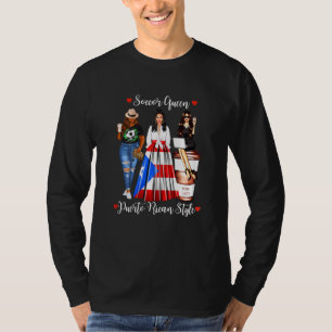 Camiseta Mulheres porto-riquenho Estilo Soccor Queen Womens