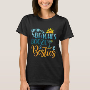 Camiseta Mulheres Praiam Booze E Besties Engraçada Sobre Pr