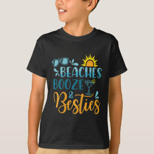 Camiseta Mulheres Praiam Booze E Besties Engraçada Sobre Pr