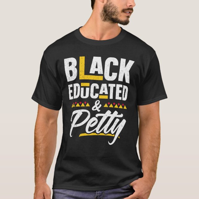 Camiseta Mulheres pretas educadas e mesquinhos pretas do (Frente)