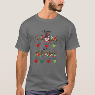 Camiseta Mulheres Primeiro Mãe Agora Mamãe Snowman Leopar