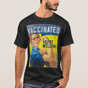 Camiseta Mulheres Pró-Vacina Eu Vacinei Rosie The Rive