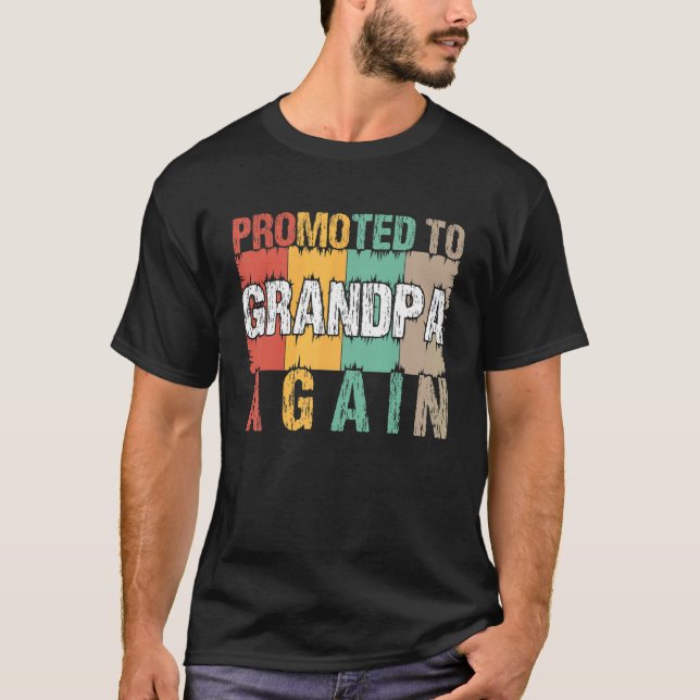 Camiseta Mulheres Promovidas Ao Vovô Novamente Gravidez De  (Frente)