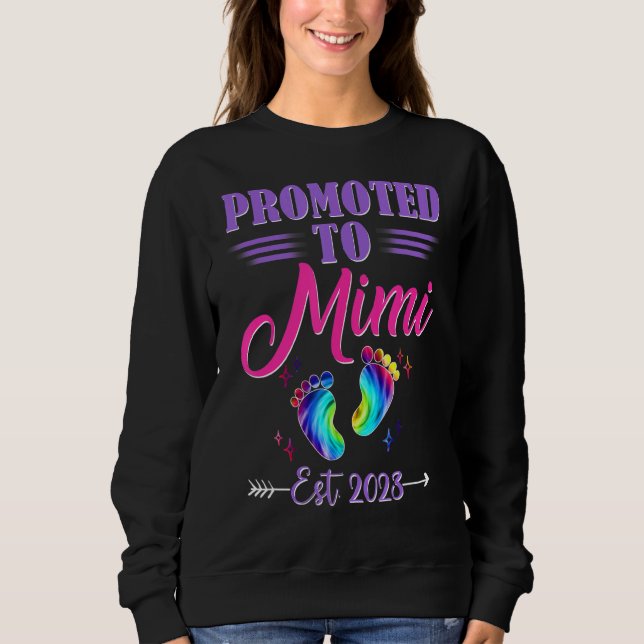 Camiseta Mulheres Promovidas Para Mimi 2023 Tie Dye Nova Mã (Frente)