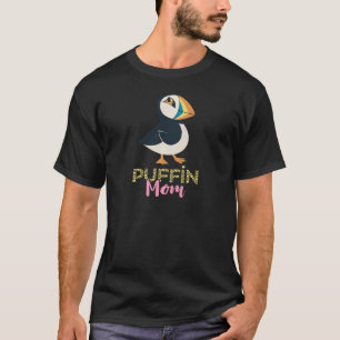 Camiseta Mulheres Puffin Mãe Aves Do Mar Sobre A Islândia A