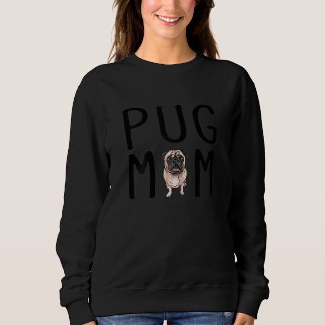 Camiseta Mulheres Pug Dog Mamãe Pug Mãe (Frente)