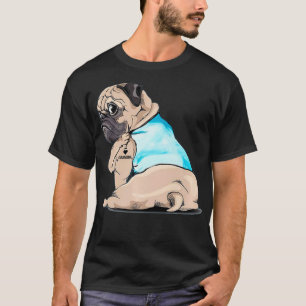 Camiseta Mulheres Pug Dog Tattoo Ama Vovó