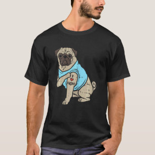 Camiseta Mulheres Pug Eu Amo Mãe Animalzinho Fofo Amante de