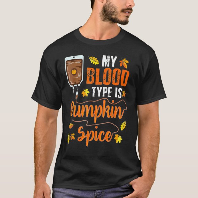 Camiseta Mulheres Pumpkin Spice Meu Tipo de Sangue é Pumpki (Frente)
