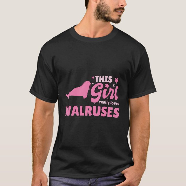 Camiseta Mulheres Que Essa Menina Adora Walruses Gift Walru (Frente)