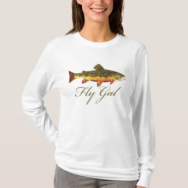 Camiseta Mulheres que pescam com mosca (Frente)