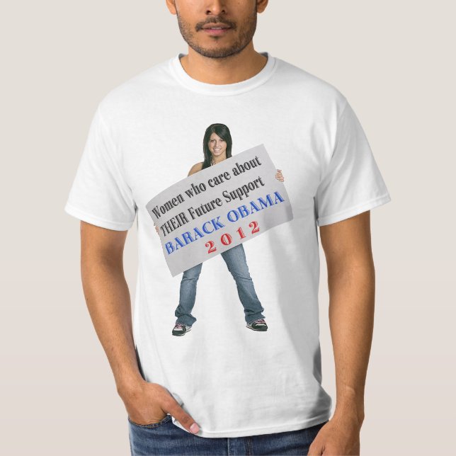 Camiseta Mulheres que se importam… o apoio Barack Obama (Frente)