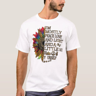 Camiseta Mulheres que sou a maior parte da paz amor Luz Iog