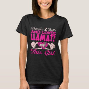 Camiseta Mulheres Que Tem 2 polegares E Ama Llama Essa Meni