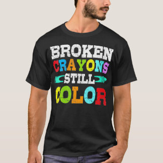 Camiseta Mulheres Quebradas Crayons Ainda Cor Saúde Mental 
