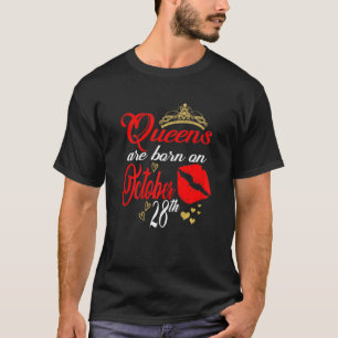 Camiseta Mulheres Queens São Nasceres Em 28 De Outubro