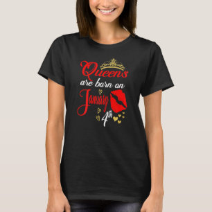 Camiseta Mulheres Queens São Nasceres Em 4 De Janeiro Capri