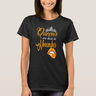 Camiseta Mulheres Queens São Nasceres Em Novembro Zodiac Sc