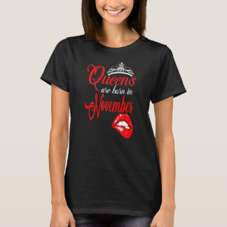Camiseta Mulheres Queens São Nasceres Em Novembro Zodiac Sc