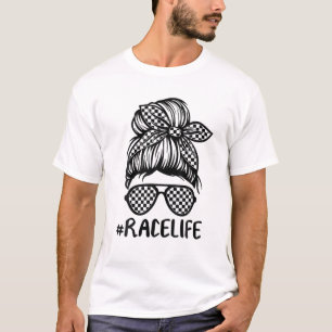 Camiseta Mulheres Race A Vida Mensageira Bun Correndo Mãe M