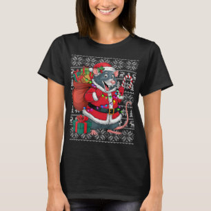 Camiseta Mulheres Rat Xmas Estilo de Sweet Papais noeis Rat